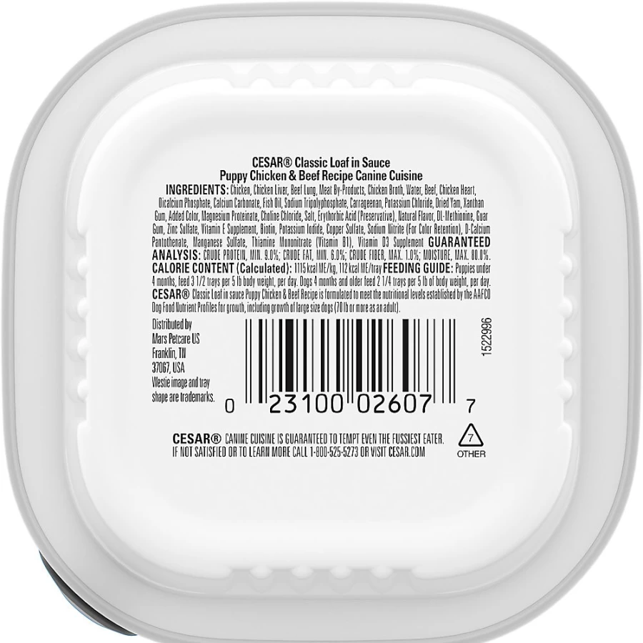 Cesar Classics Puppy Wet Dog Food Loaf in Sauce - 3.5 oz Can | PetSmart