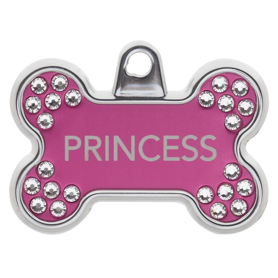 PetSmart Personalized Blingz Bone Pet ID Tag - Custom Dog & Cat Name Tag by TagWorks Collection