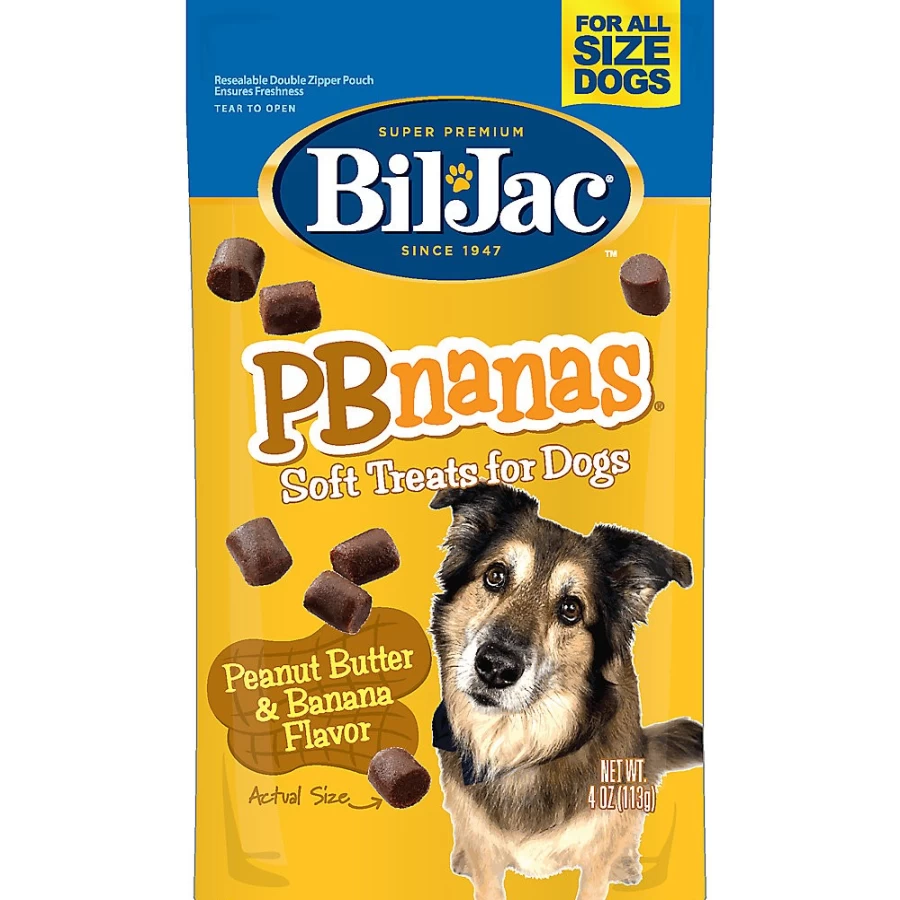 Bil-Jac PBnanas Peanut Butter Banana Flavor Soft Dog Treats by PetSmart | Delicious & Healthy Dog Snacks