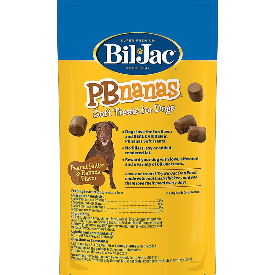 Bil-Jac PBnanas Peanut Butter Banana Flavor Soft Dog Treats by PetSmart