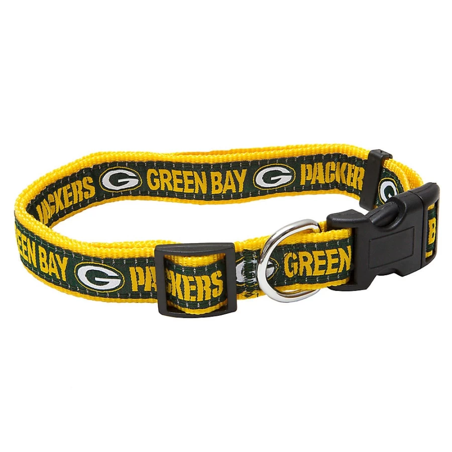 Official Green Bay Packers NFL Pet Dog Collar - Team Logo Design, Adjustable & Durable, by PetSmart