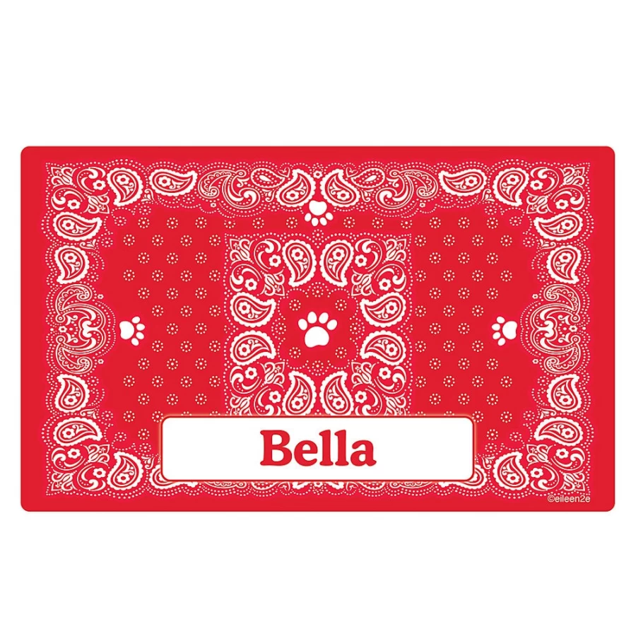 "PetSmart Personalized Drymate Paisley Bandana Cat Litter Mat for Custom Pet Accessories"