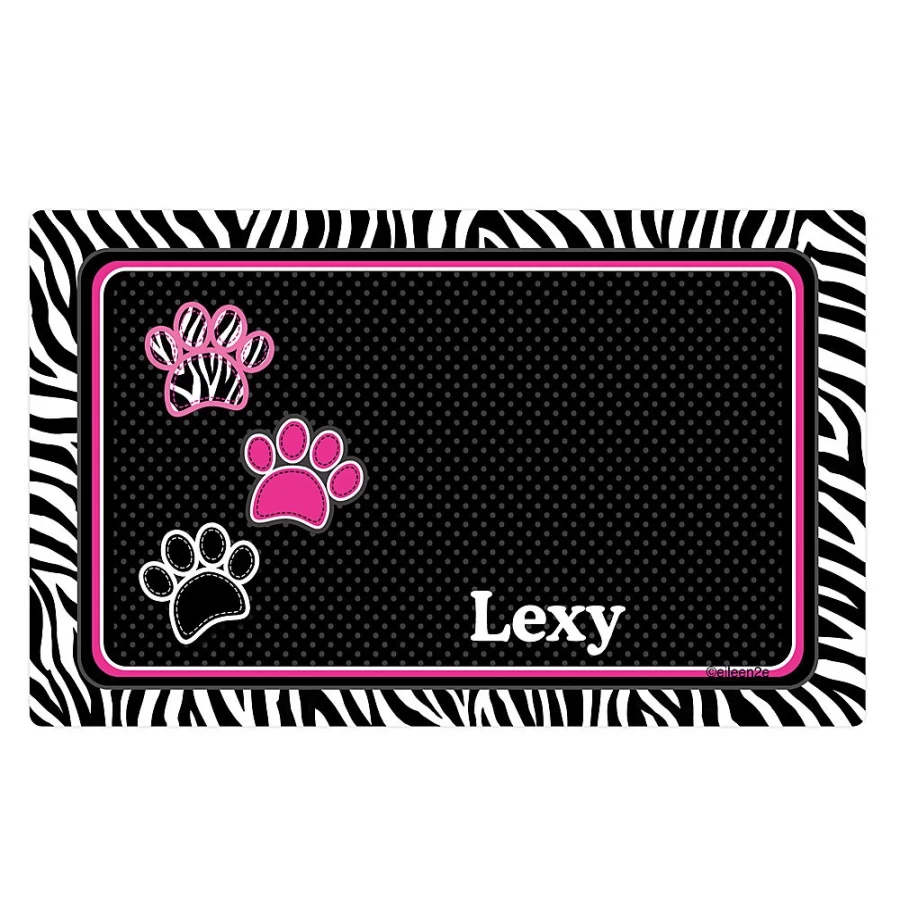 "PetSmart Drymate Personalized Zebra Print Placemat for Pets – Customizable & Durable"