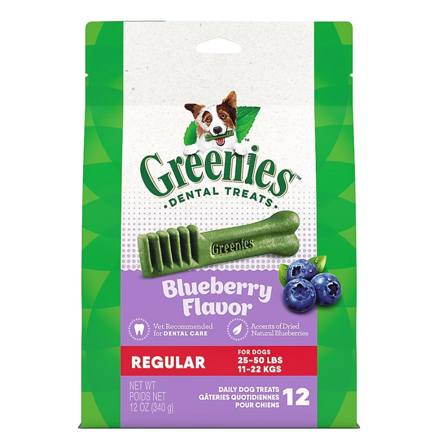 PetSmart Natural Adult Dog Dental Treats for Oral Health - Blueberry Flavor, Regular Size