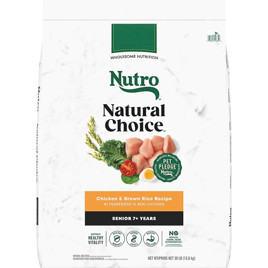 PetSmart Nutro Natural Choice Healthy Aging Senior Dry Dog Food - Non-GMO Chicken & Brown Rice Recipe for Mature Dogs