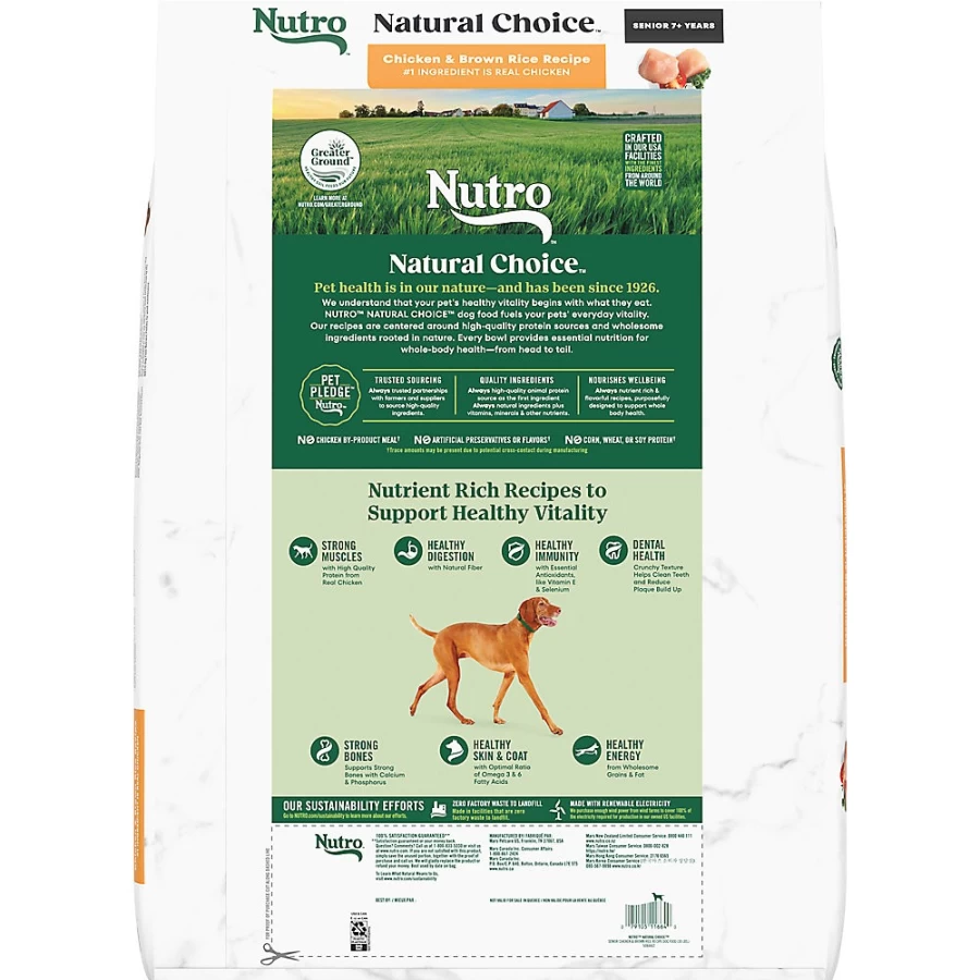 PetSmart Nutro Natural Choice Healthy Aging Senior Dry Dog Food - Non-GMO Chicken & Brown Rice Recipe for Mature Dogs