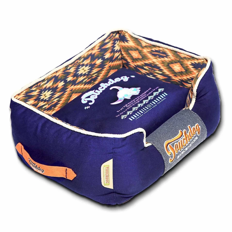 PetSmart Vintage 70's Tribal Pattern Dog Bed - Cozy Cuddler Pet Bed for Comfort & Style