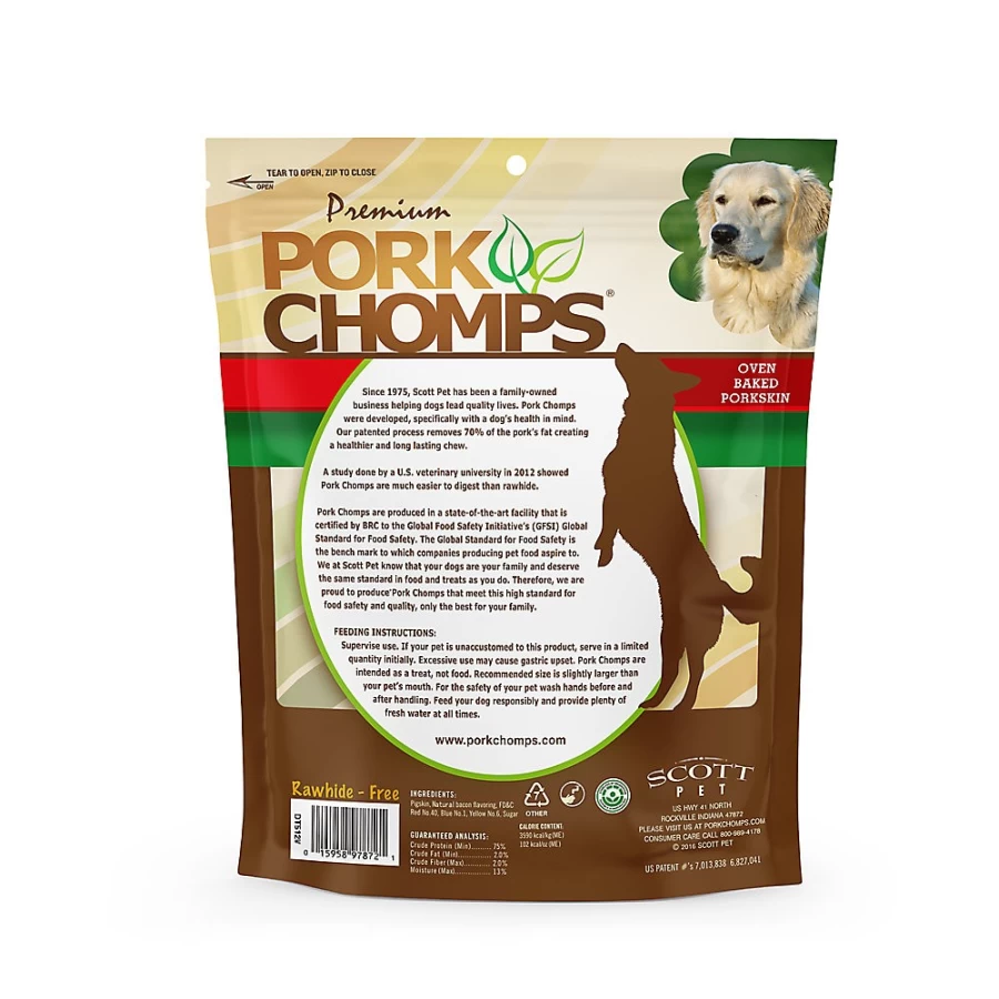 PetSmart Bacon Flavor Rawhide-Free Pork Chomps Dog Treats for Chewing & Dental Health