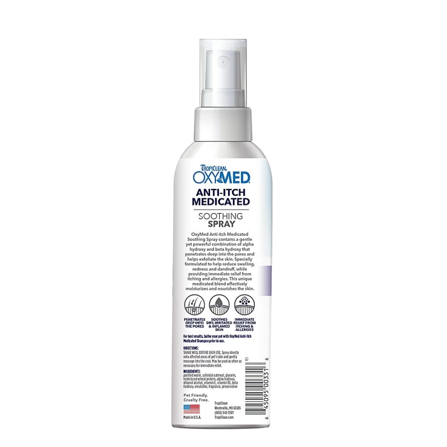 TropiClean Oxy-Med Anti-Itch Soothing Spray for Dogs – Relieves Itching & Irritation – PetSmart