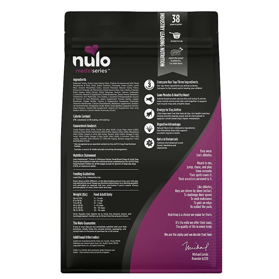"Nulo MedalSeries Small Breed Adult Dry Dog Food - Turkey Recipe | PetSmart"