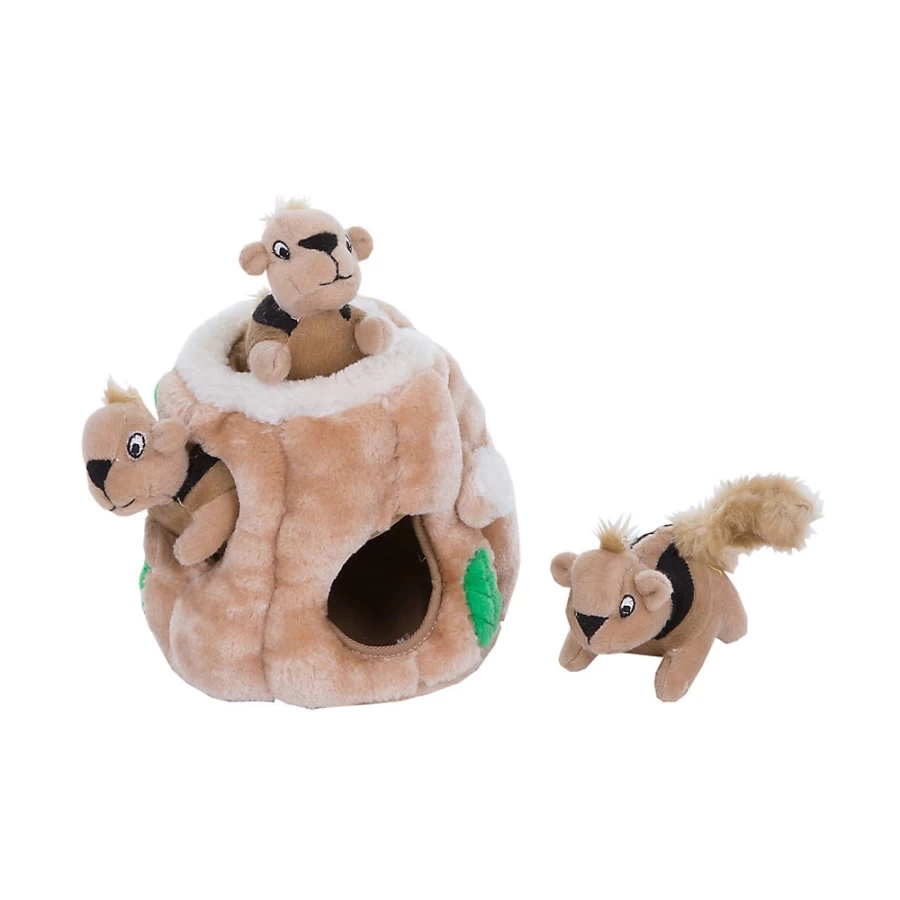 PetSmart Outward Hound Hide-a-Squirrel Plush Squeaky Puzzle Toy for Dogs - Interactive Mental Stimulation Game