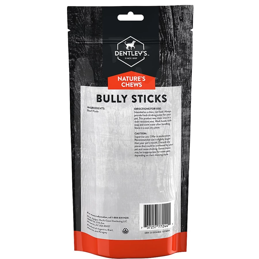 PetSmart Dentley's Natural Bully Sticks Dog Chews - 6 Inch, 8 Pack, Healthy Dog Treats for Chewing