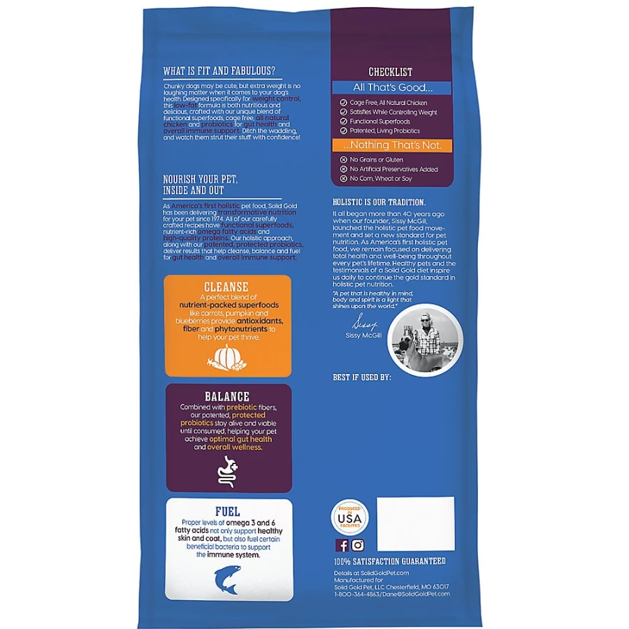 "PetSmart Solid Gold Fit & Fabulous Grain-Free Weight Control Dog Food for Adult Dogs - Gluten Free Formula"