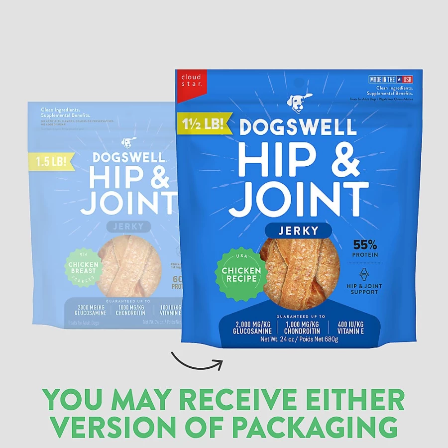 PetSmart Grain-Free Chicken Jerky Dog Treats for Hip & Joint Health - DOGSWELL HipJoint Recipe