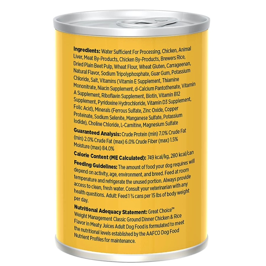 "PetSmart Great Choice Weight Management Classic Ground Dinner - Healthy Dog Food for Weight Control"