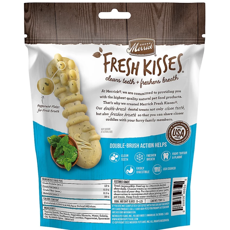 PetSmart Merrick Fresh Kisses Adult Dental Dog Treats with Mint for Fresh Breath