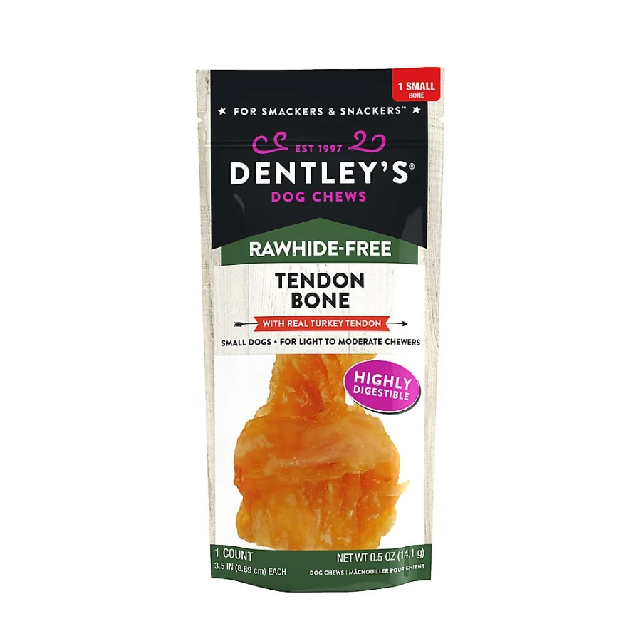 PetSmart Dentley's Rawhide-Free Turkey Tendon Dog Chew - Natural, Long-Lasting, 3.5" Bone, Single Count