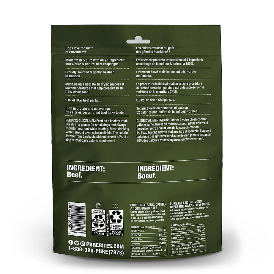 PetSmart PureBites Natural Beef Jerky Dog Treats – High-Protein, Grain-Free Training Snacks for Dogs