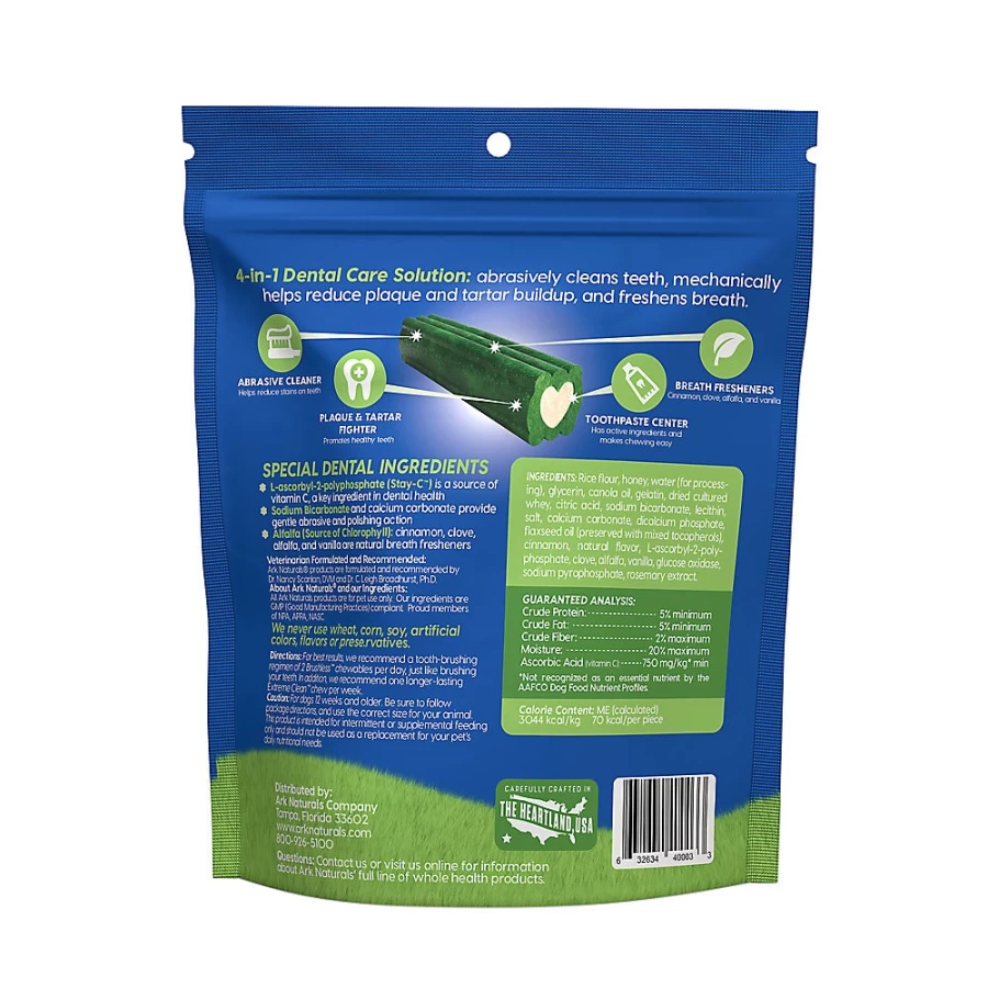 PetSmart Ark Naturals 4-in-1 Dental Chews for Large Dogs Over 40 lbs - Brushless Toothpaste Dog Treats