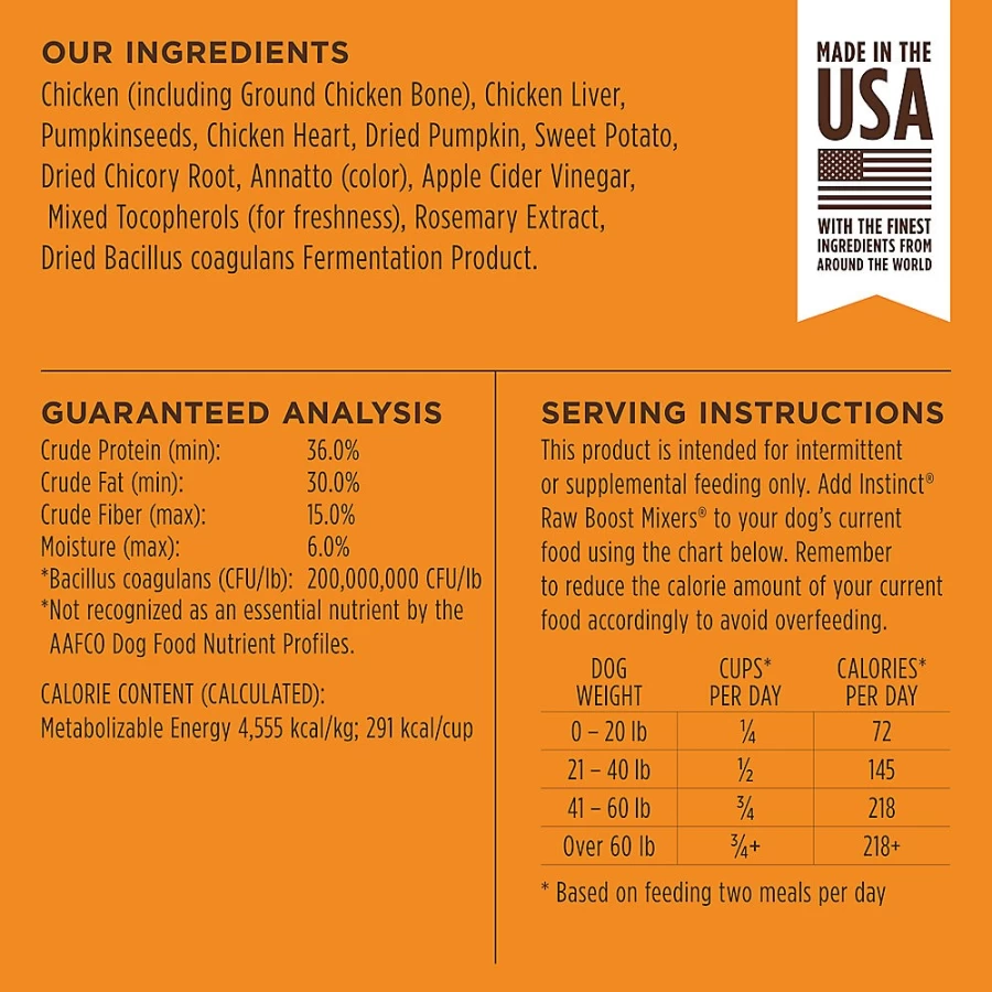 "PetSmart Instinct Raw Boost Grain Free Freeze-Dried Dog Food Topper for Gut Health - All Life Stages"