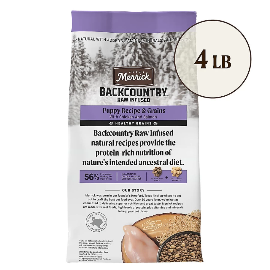 Merrick Backcountry Puppy Dry Dog Food - Grain Free Chicken Recipe, No Corn, No Artificial Colors | PetSmart