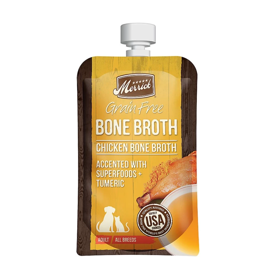 PetSmart Merrick Grain-Free Bone Broth Wet Dog Food Topper for Adult Dogs - 7oz BPA-Free & Corn-Free Liquid Supplement