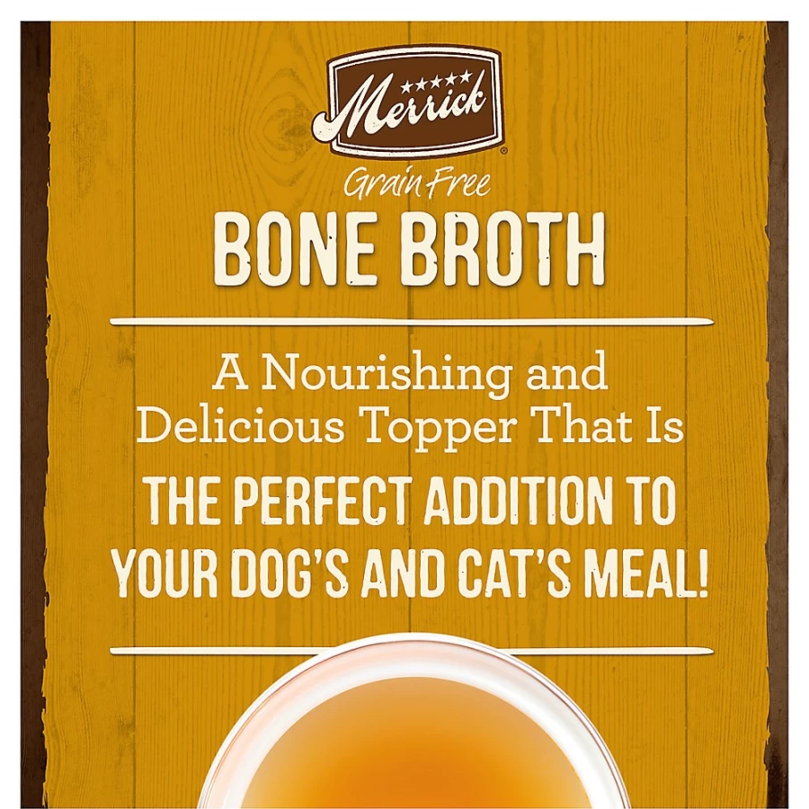 PetSmart Merrick Grain-Free Bone Broth Wet Dog Food Topper for Adult Dogs - 7oz BPA-Free & Corn-Free Liquid Supplement