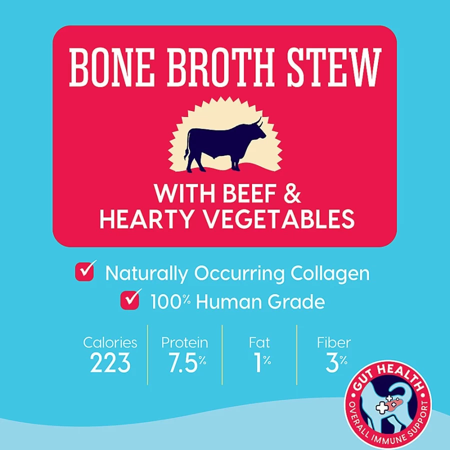 "PetSmart Solid Gold Grain-Free Beef & Vegetable Bone Broth Stew Dog Food Topper for All Life Stages"