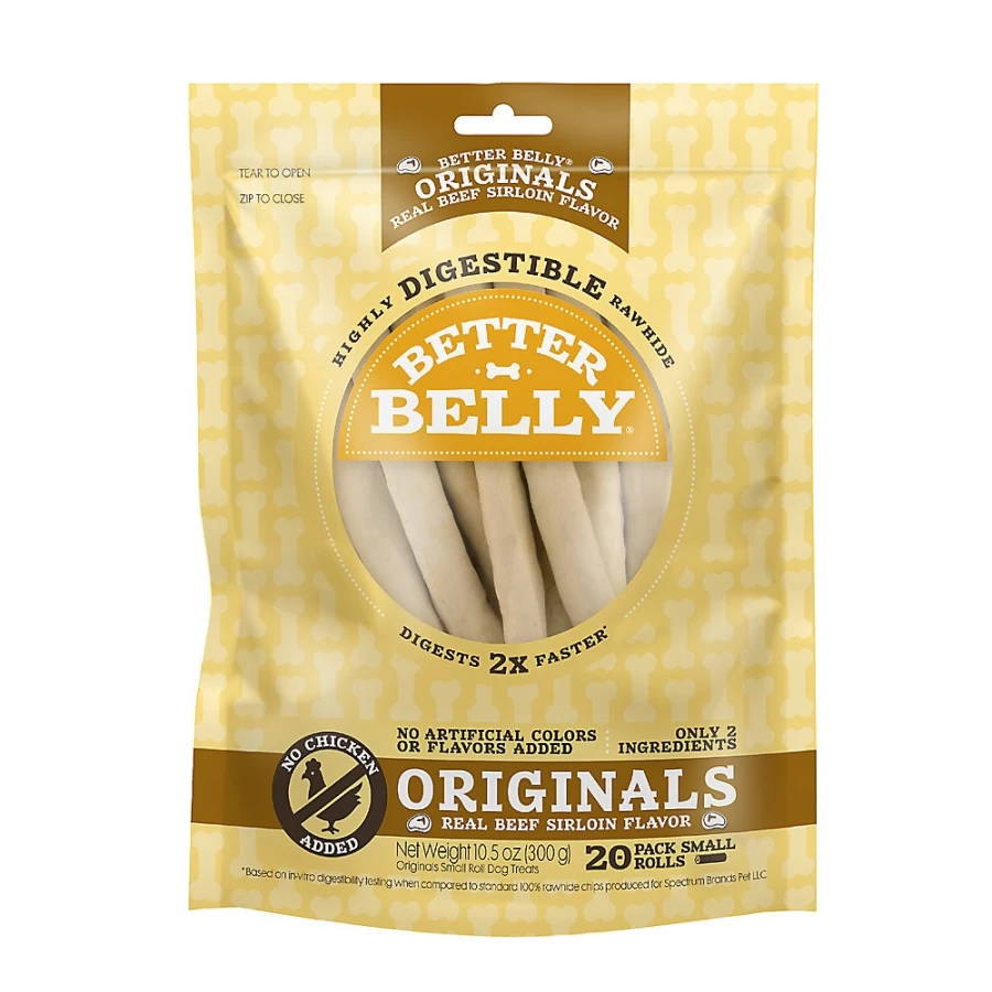 PetSmart Better Belly Originals Rawhide Dog Treats for Small Breeds - Real Beef Sirloin Chews