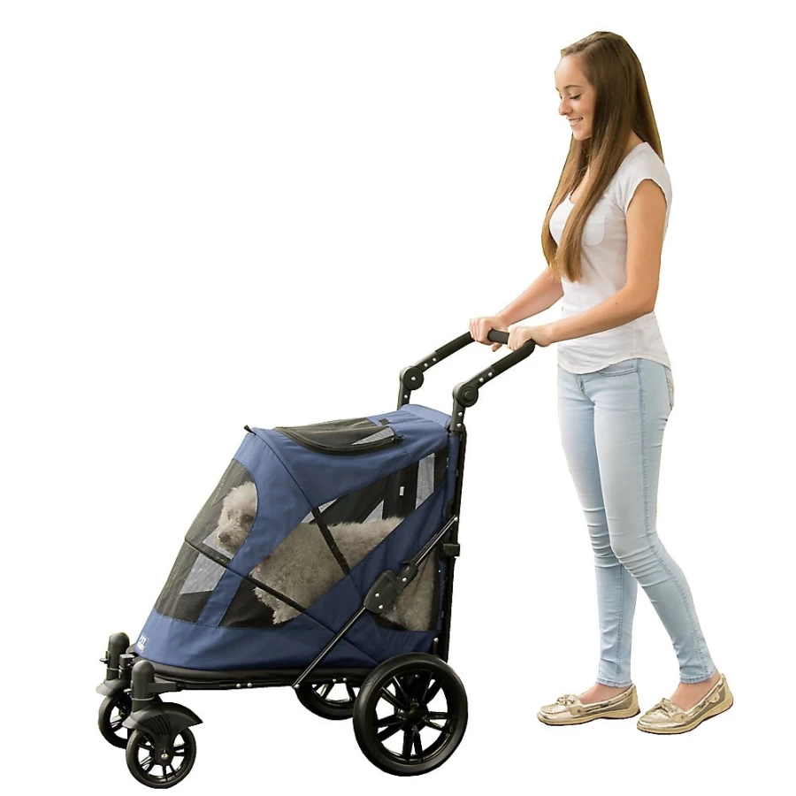 PetSmart No-Zip Excursion Pet Stroller for Dogs & Cats - Easy-Fold Lightweight Pet Stroller with Storage Basket