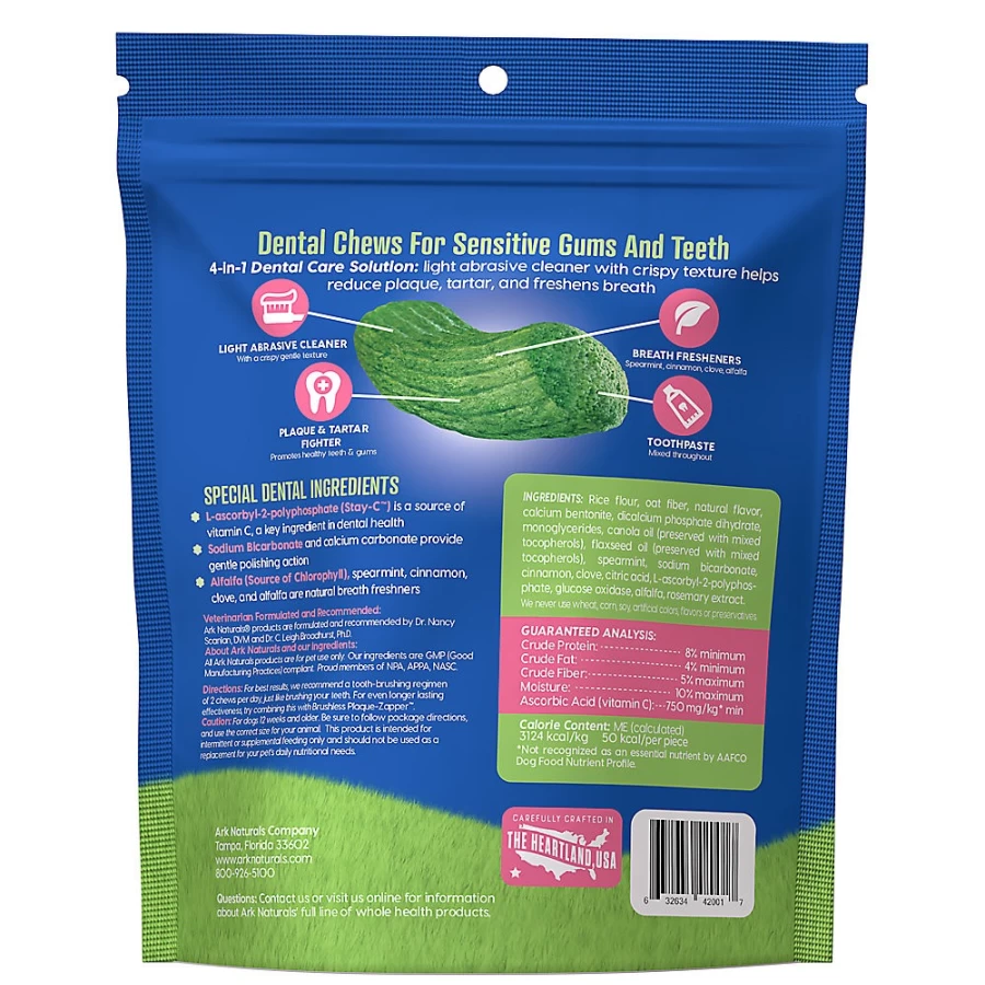PetSmart Ark Naturals 4-in-1 Dental Chews for Dogs – Medium, Brushless Toothpaste for Sensitive Gums