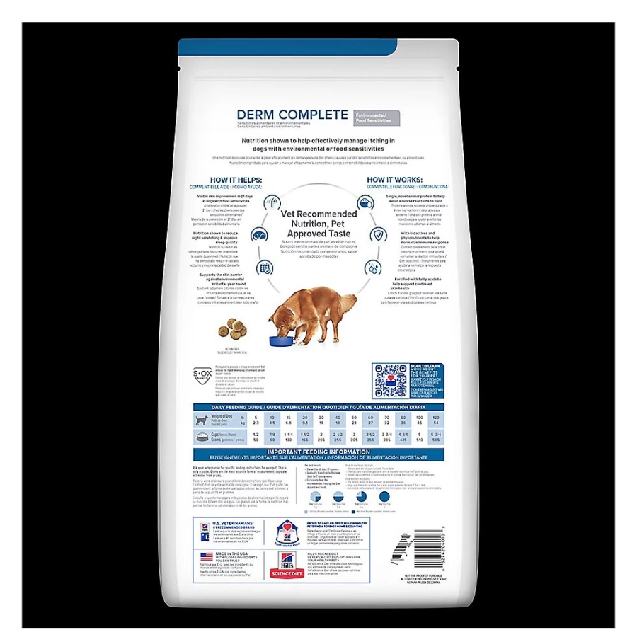 Hill's Prescription Diet Derm Complete Dry Dog Food for Skin & Food Sensitivities - Adult Formula by PetSmart