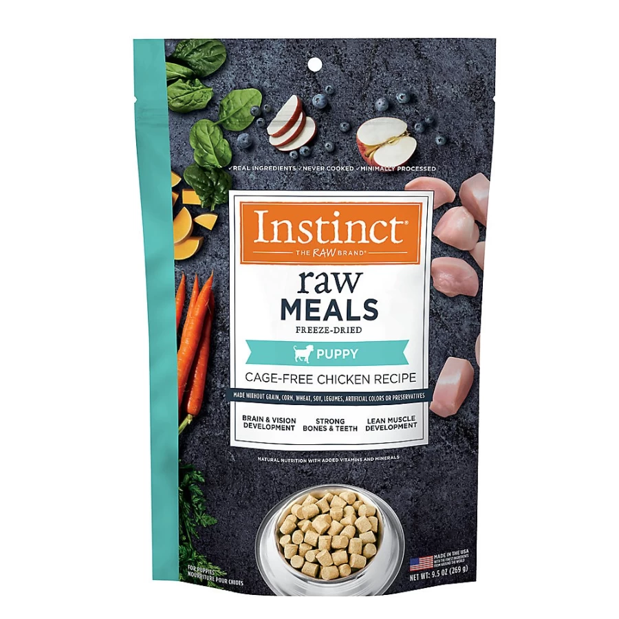 "PetSmart Instinct Raw Meals Grain-Free Freeze-Dried Dry Dog Food for Puppies - Cage-Free Chicken Recipe"