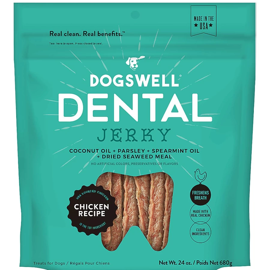 PetSmart Dogswell Dental Jerky Dog Treats - Chicken Flavor, Healthy Oral Care Chews for Dogs