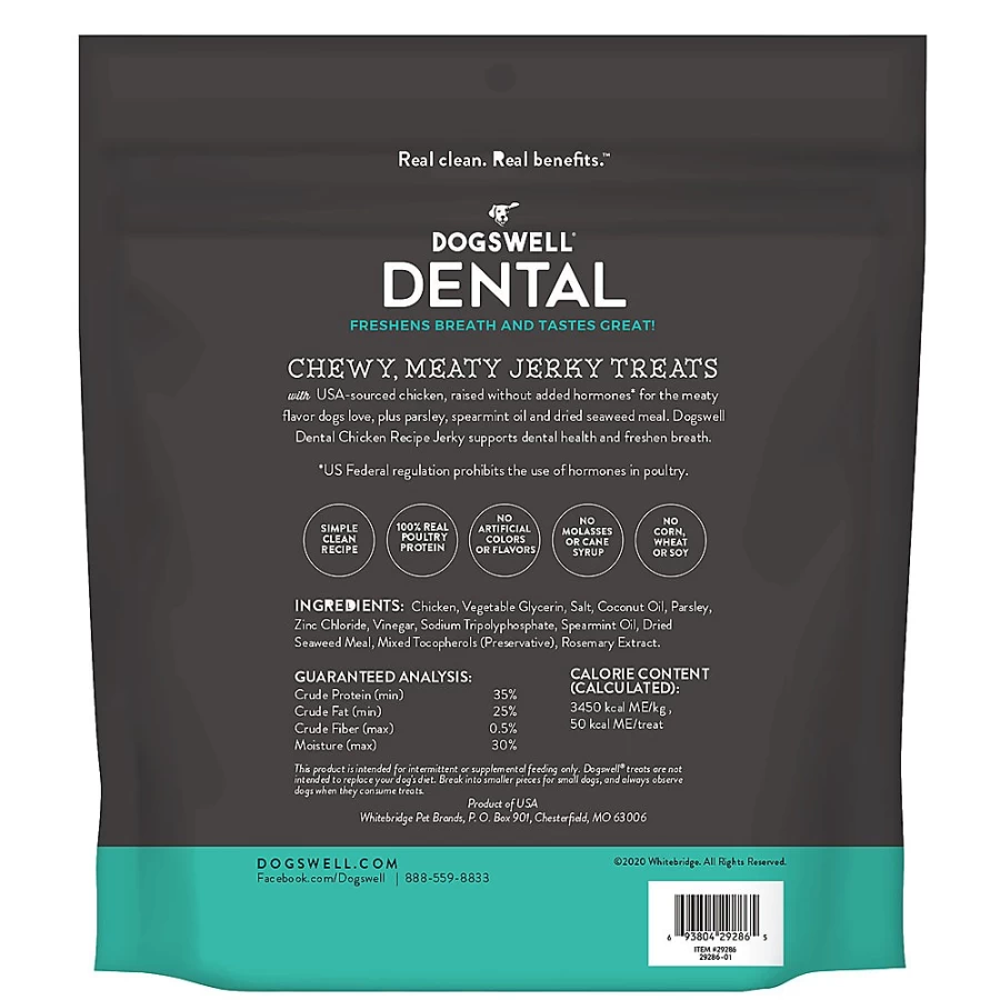 PetSmart Dogswell Dental Jerky Dog Treats - Chicken Flavor, Healthy Oral Care Chews for Dogs