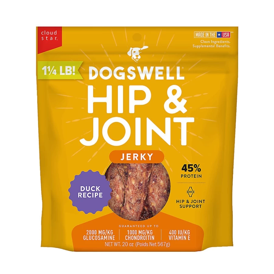 PetSmart Duck Hip & Joint Support Jerky Dog Treats by Dogswell - Healthy Snacks for Dogs