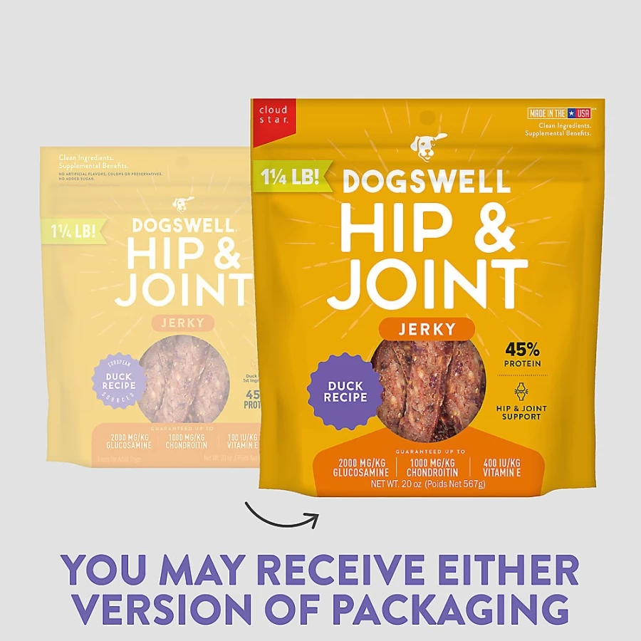 PetSmart Duck Hip & Joint Support Jerky Dog Treats by Dogswell - Healthy Snacks for Dogs