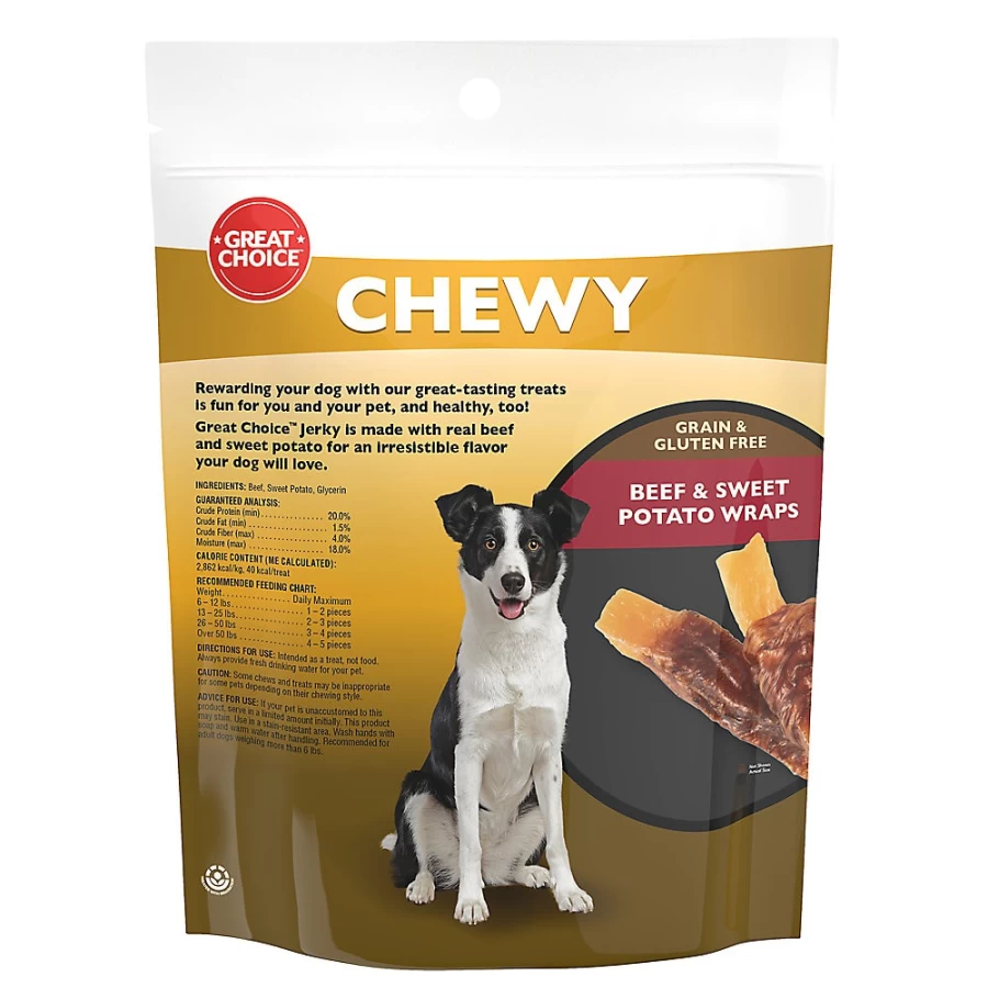 PetSmart Great Choice Beef & Sweet Potato Wrapped Dog Treats, 16 Oz. – Healthy Chewy Snacks for Dogs
