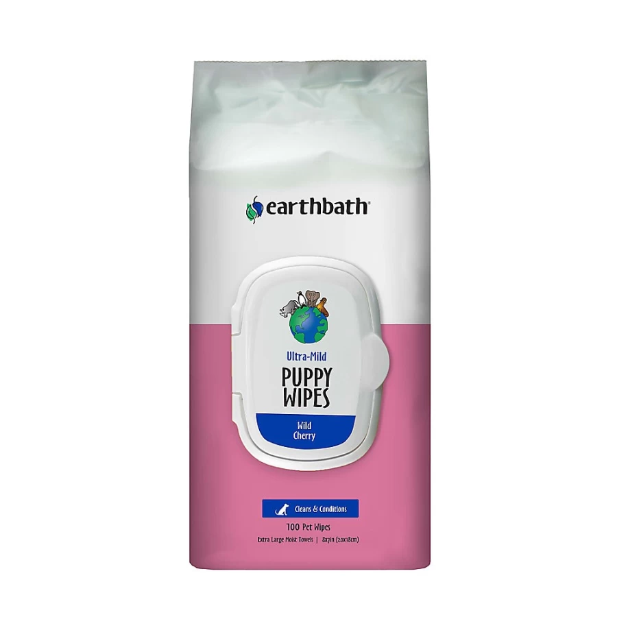 PetSmart Ultra-Gentle Puppy Wipes for Dogs - Wild Cherry Scented, Cleans & Conditions, Extra Large Soft Towels, 100 Count