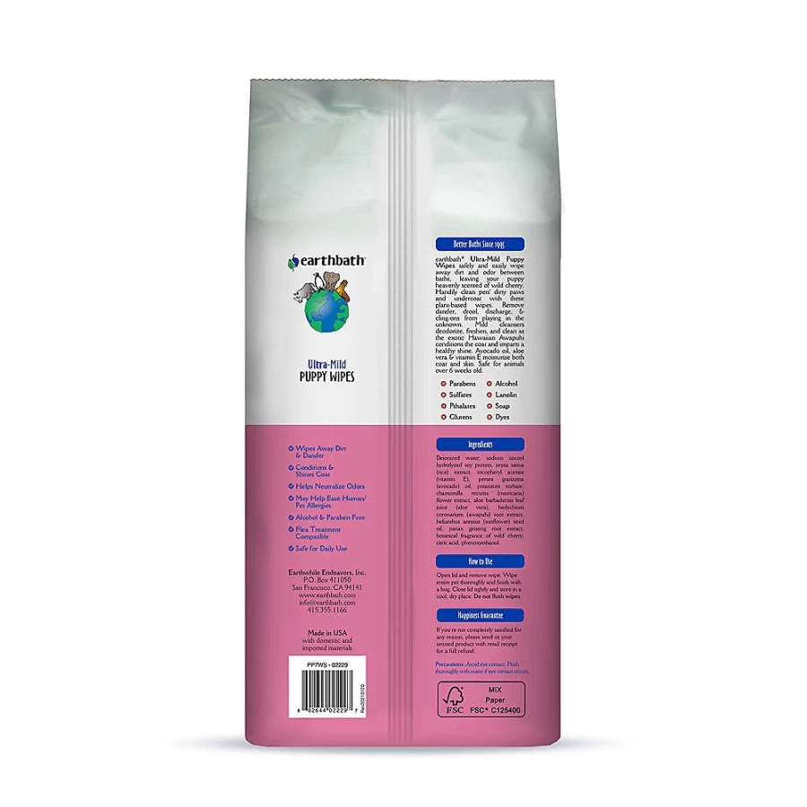 PetSmart Ultra-Gentle Puppy Wipes for Dogs - Wild Cherry Scented, Cleans & Conditions, Extra Large Soft Towels, 100 Count