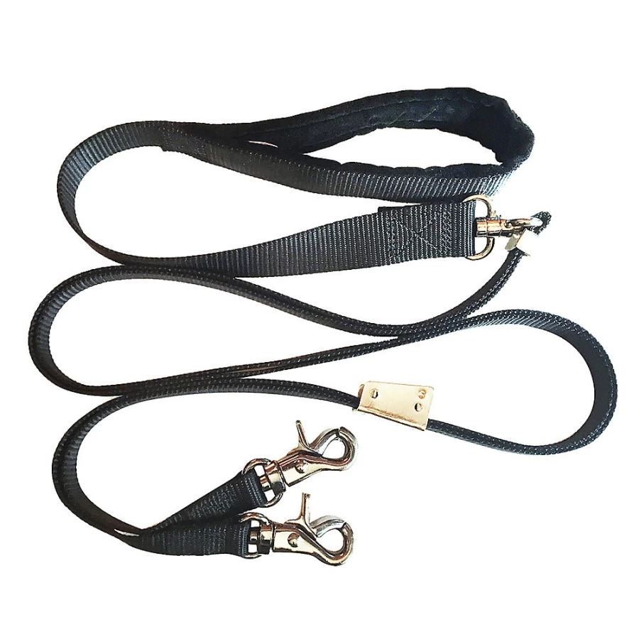 PetSmart Sporn Black Double Adjustable Heavy-Duty Dog Leash for Large Dogs by Top Paw