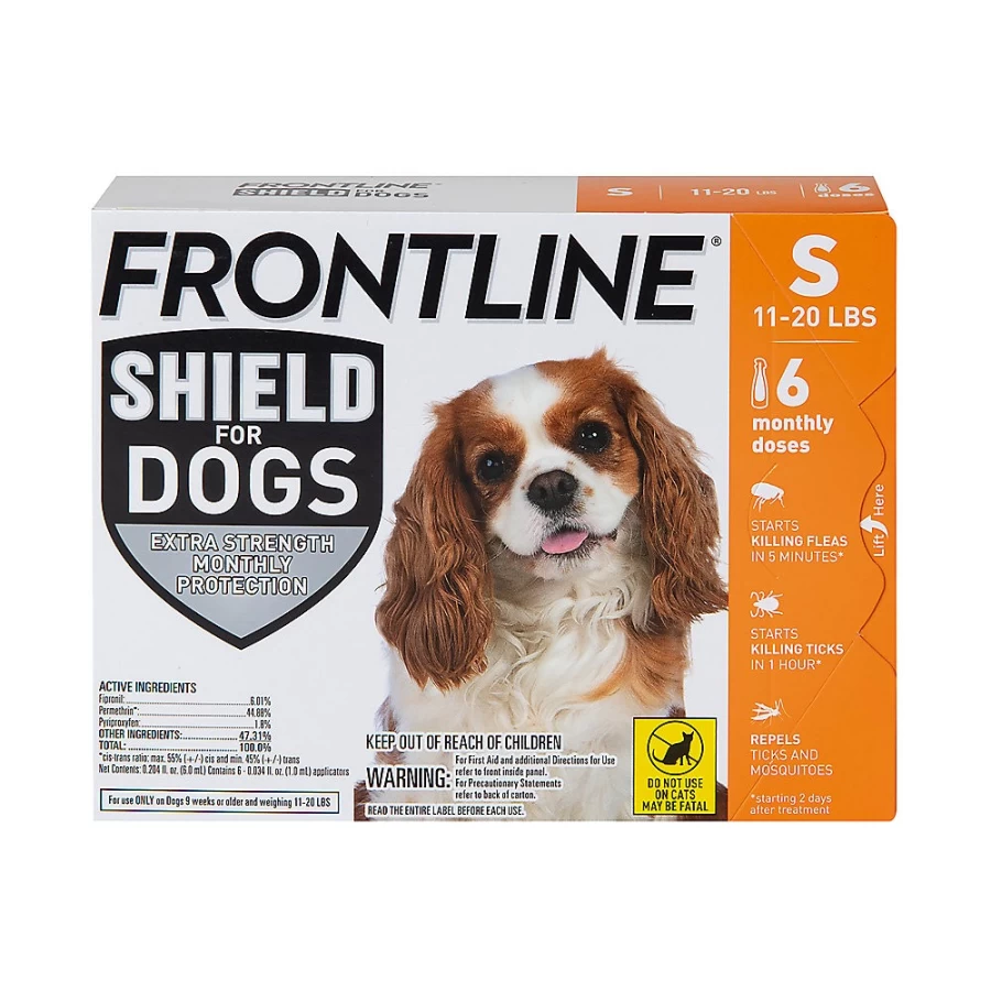 PetSmart Frontline Shield Extra Strength Waterproof Flea & Tick Treatment for Dogs 11-20 lbs, 1-Month Supply