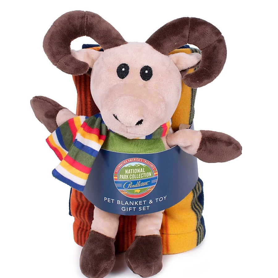 Pendleton Grand Canyon National Park Pet Blanket and Long Horn Sheep Plush Toy Gift Set for Dogs - PetSmart Collection