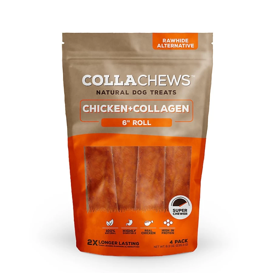 PetSmart Beef & Collagen Dog Chews - Rawhide-Free Chicken Flavor, 6 Rolls (4 Count)