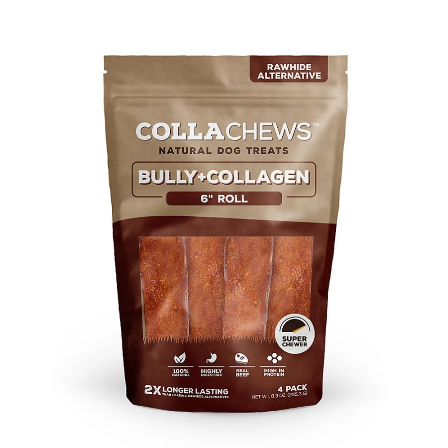 PetSmart Beef & Collagen Dog Chews - Rawhide-Free Bully Sticks, 6 Rolls (4 Count)
