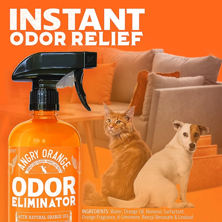 "PetSmart Angry Orange Pet Odor Eliminator Spray - Citrus Scent for Dogs & Cats"