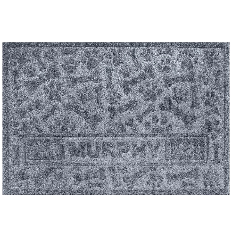 Personalized Bungalow Flooring WaterHog Dog Bowl Placemat with Paws and Bones Design by PetSmart