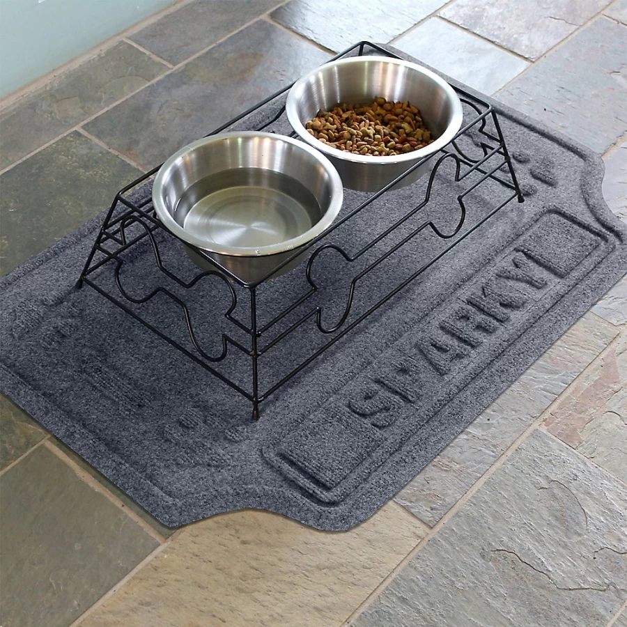 "PetSmart Personalized Dog Bowl Mat - WaterHog Drool Hog Bungalow Flooring Bone Design Non-Slip Placemat"