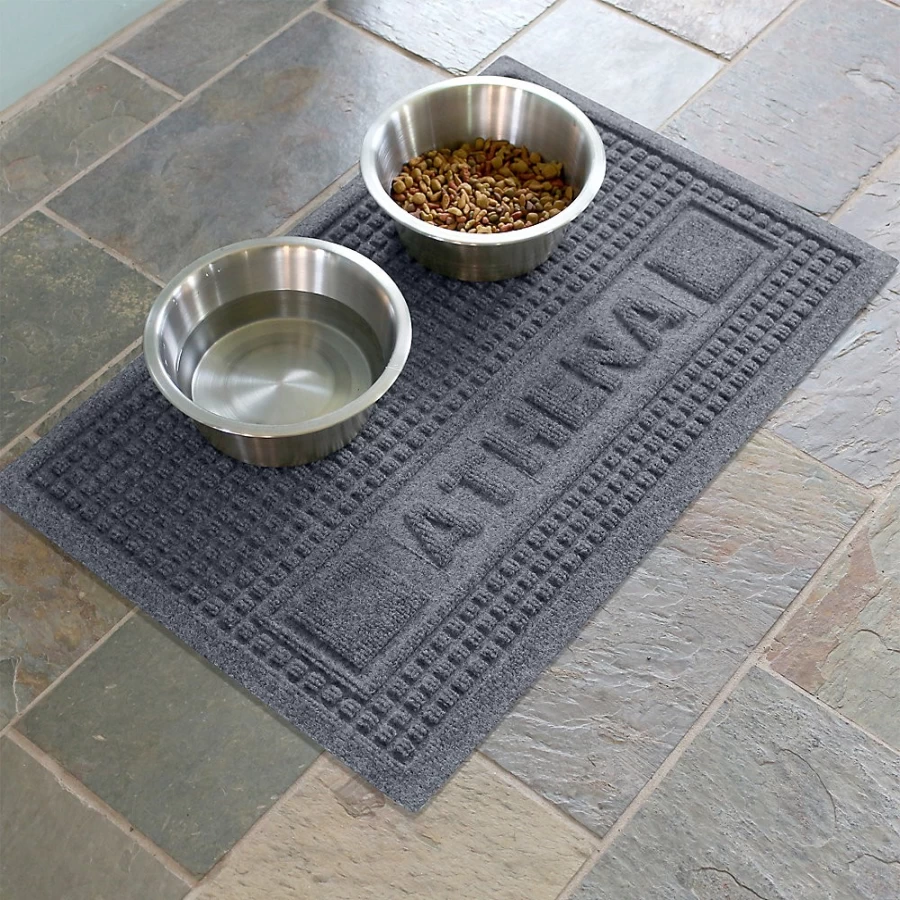 "PetSmart Personalized Bungalow Flooring WaterHog Mat - Custom Dog & Cat Bowl Placemat Non-Slip Squares"