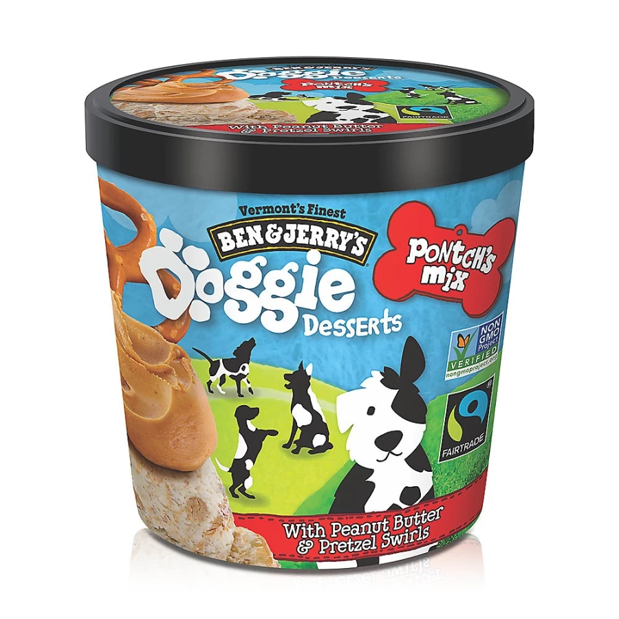 PetSmart Ben & Jerry's Pontch's Mix Peanut Butter Pretzel Swirl Frozen Dog Treats for Adult Dogs